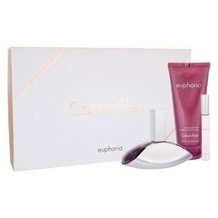 Комплект Calvin Klein Euphoria: edp 100 мл + лосьон для тела 200 мл + mini цена и информация | Женские духи | kaup24.ee