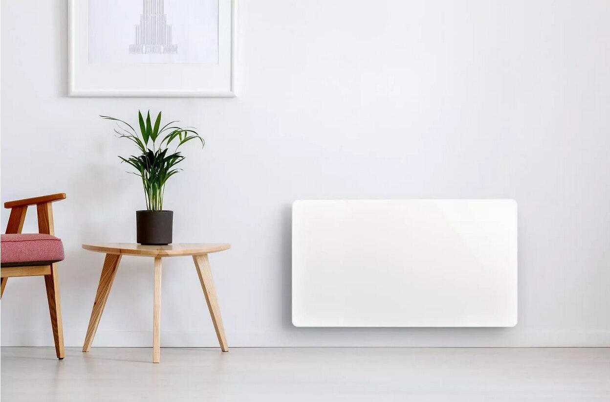 Klaasist elektriradiaator Glasso 1000W Wi-Fi, valge hind ja info | Küttekehad | kaup24.ee