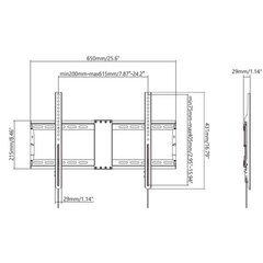 Teleri seinakinnitus VFM-W6X4V/2 VESA 600x400 hind ja info | Teleri seinakinnitused ja hoidjad | kaup24.ee