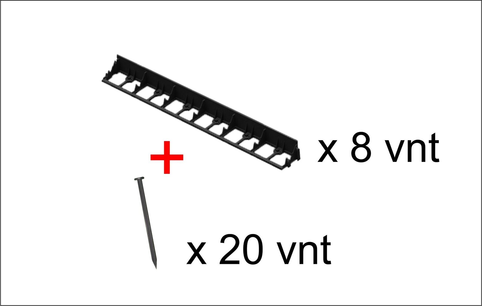 Plastikust ääretugi must 7,8 cm kõrge (8 tk) ja naelad (20 tk) komplektis hind ja info | Aiad ja tarvikud | kaup24.ee