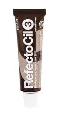 Стойкая краска для ресниц и бровей RefectoCil No 3 Natural Brown 15 мл цена и информация | Карандаши, краска для бровей | kaup24.ee