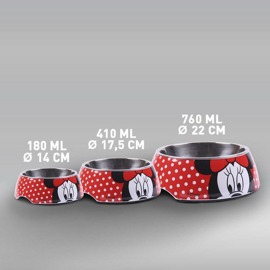 Lemmiklooma kauss Minnie Mouse Punane Melamiin 180 ml, Must цена и информация | Toidukausid loomadele | kaup24.ee