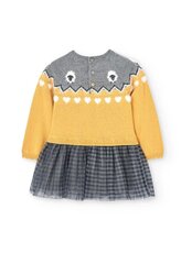 Boboli детское платье 707071*1155, желтый/серый 8445470312383 цена и информация | Платья для девочек | kaup24.ee