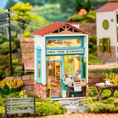 Puidust kokkupandav miniatuur - roombox Free Time Bookshop RDS001e цена и информация | Конструкторы и кубики | kaup24.ee