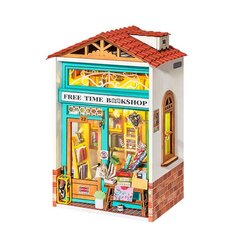 Puidust kokkupandav miniatuur - roombox Free Time Bookshop RDS001e цена и информация | Конструкторы и кубики | kaup24.ee