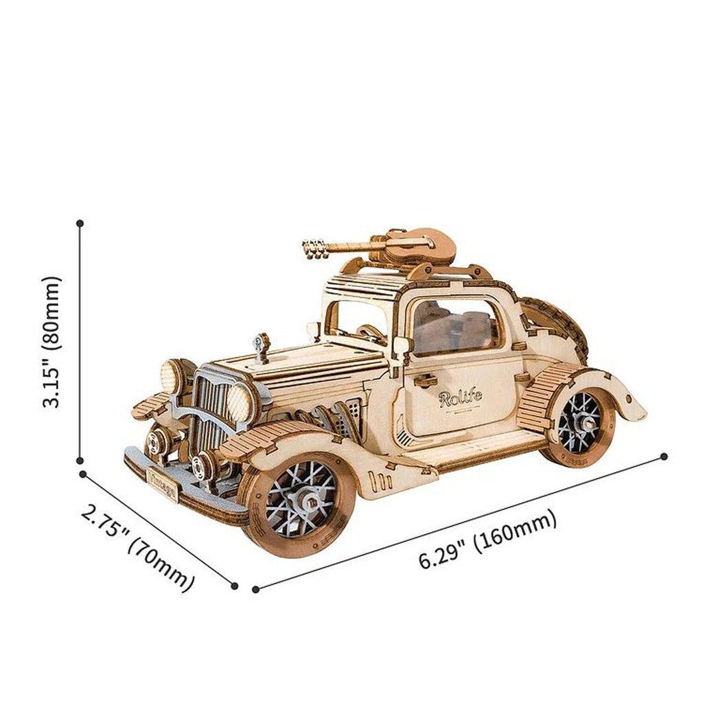 Puidust 3D pusle TM Varvikas - Vintage Car RA002e цена и информация | Klotsid ja konstruktorid | kaup24.ee