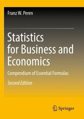 Statistics for Business and Economics: Compendium of Essential Formulas 2nd ed. 2022 hind ja info | Majandusalased raamatud | kaup24.ee