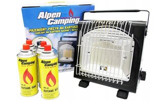 Matka pliit ja pliit grillrestidega + 4 gaasiballoonid Alpen Camping цена и информация | Газовые горелки, баллоны | kaup24.ee