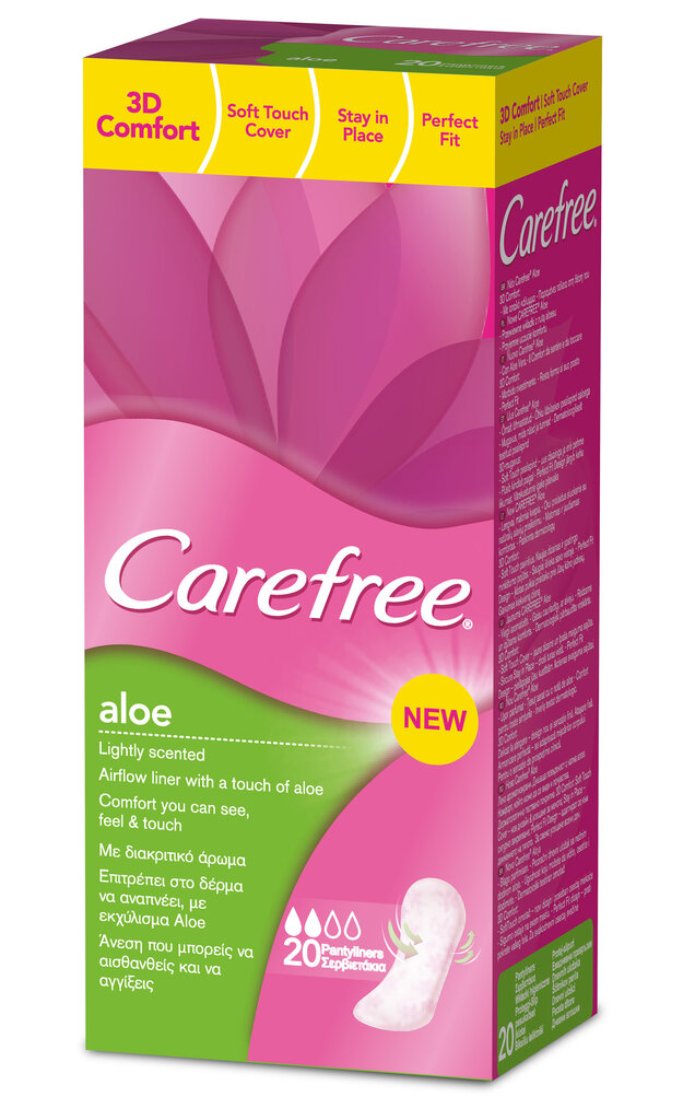 Hügieenisidemeid aloe vera ekstraktiga Carefree Original Cotton Aloe 20 tk цена и информация | Tampoonid, hügieenisidemed, menstruaalanumad | kaup24.ee