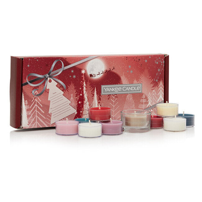 Yankee Candles küünlakomplekt koos küünlaalusega Christmas, 10 tk. цена и информация | Küünlad, küünlajalad | kaup24.ee