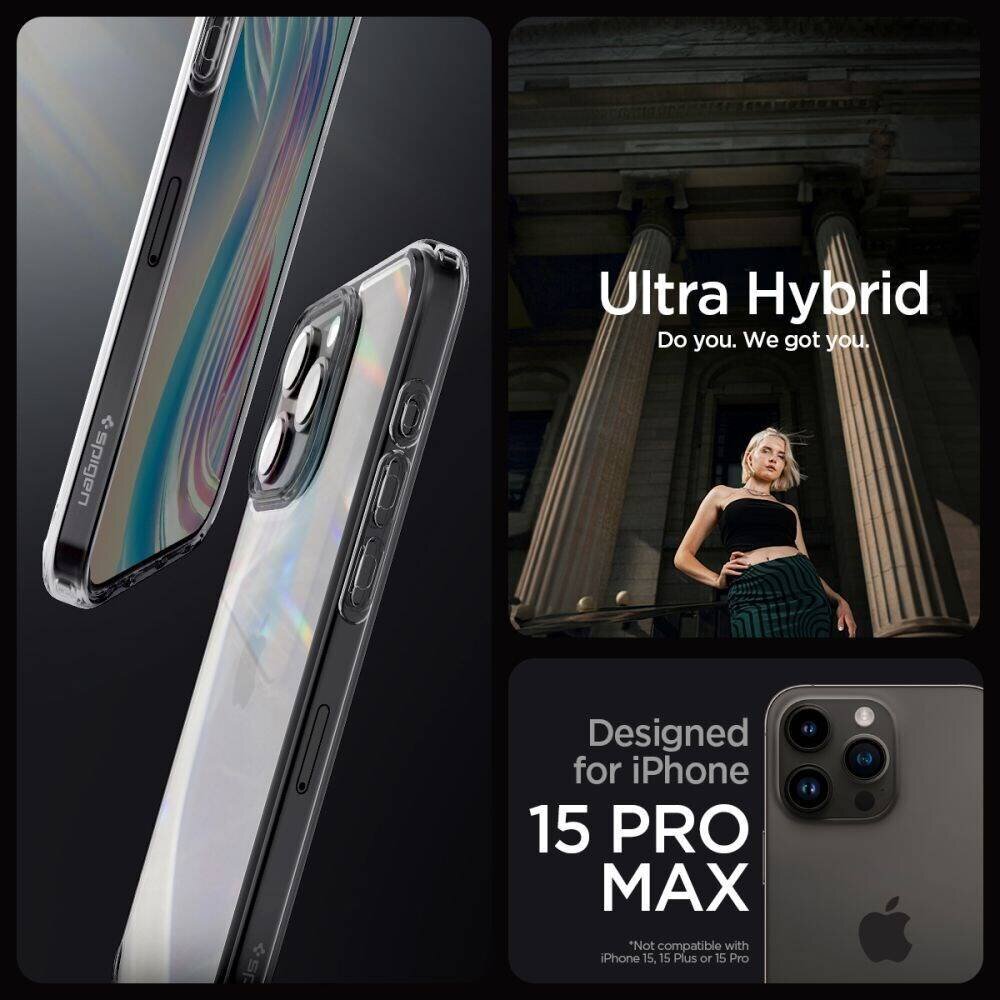 Spigen Ultra Hybrid iPhone 15 Pro Max, läbipaistev frost must hind ja info | Telefoni kaaned, ümbrised | kaup24.ee