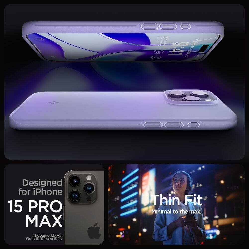 Spigeni Thin Fit iPhone 15 Pro Max, lilla hind ja info | Telefoni kaaned, ümbrised | kaup24.ee