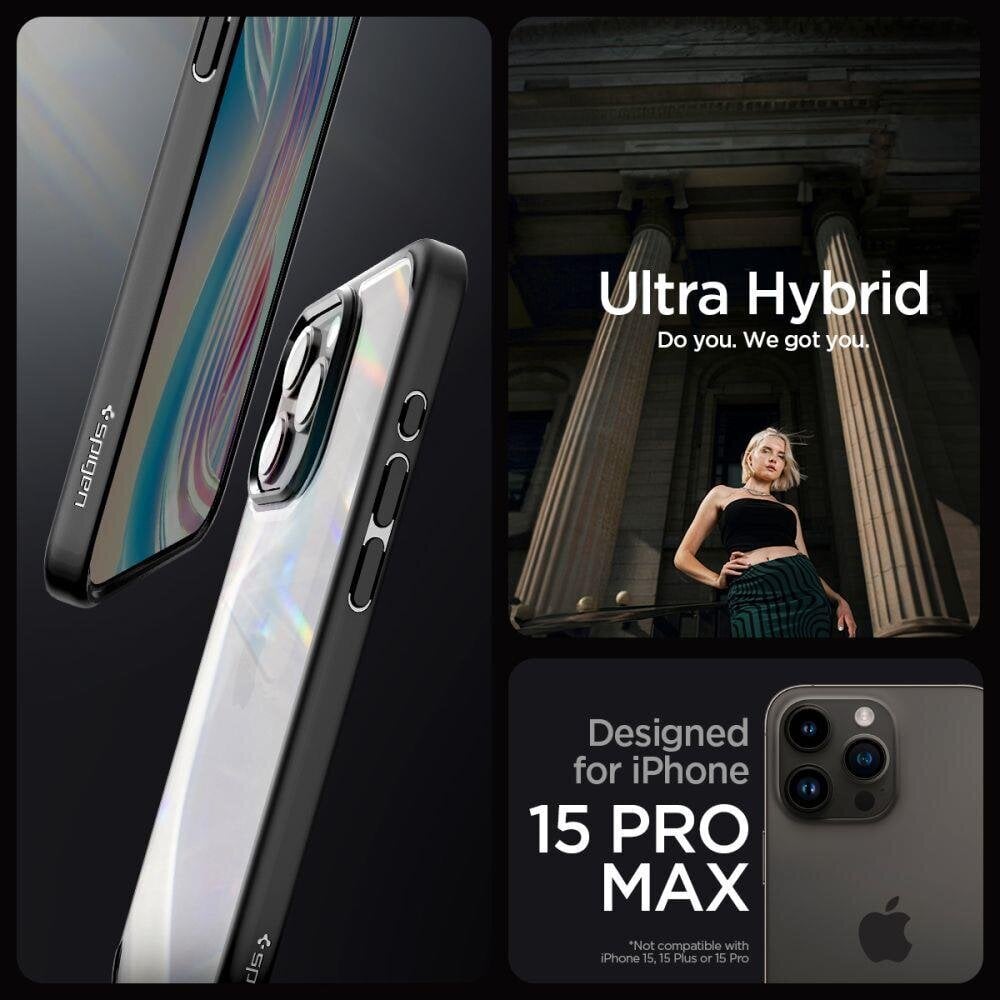 Spigen Ultra Hybrid iPhone 15 Pro Max 6,7", matte black ACS06570 hind ja info | Telefoni kaaned, ümbrised | kaup24.ee