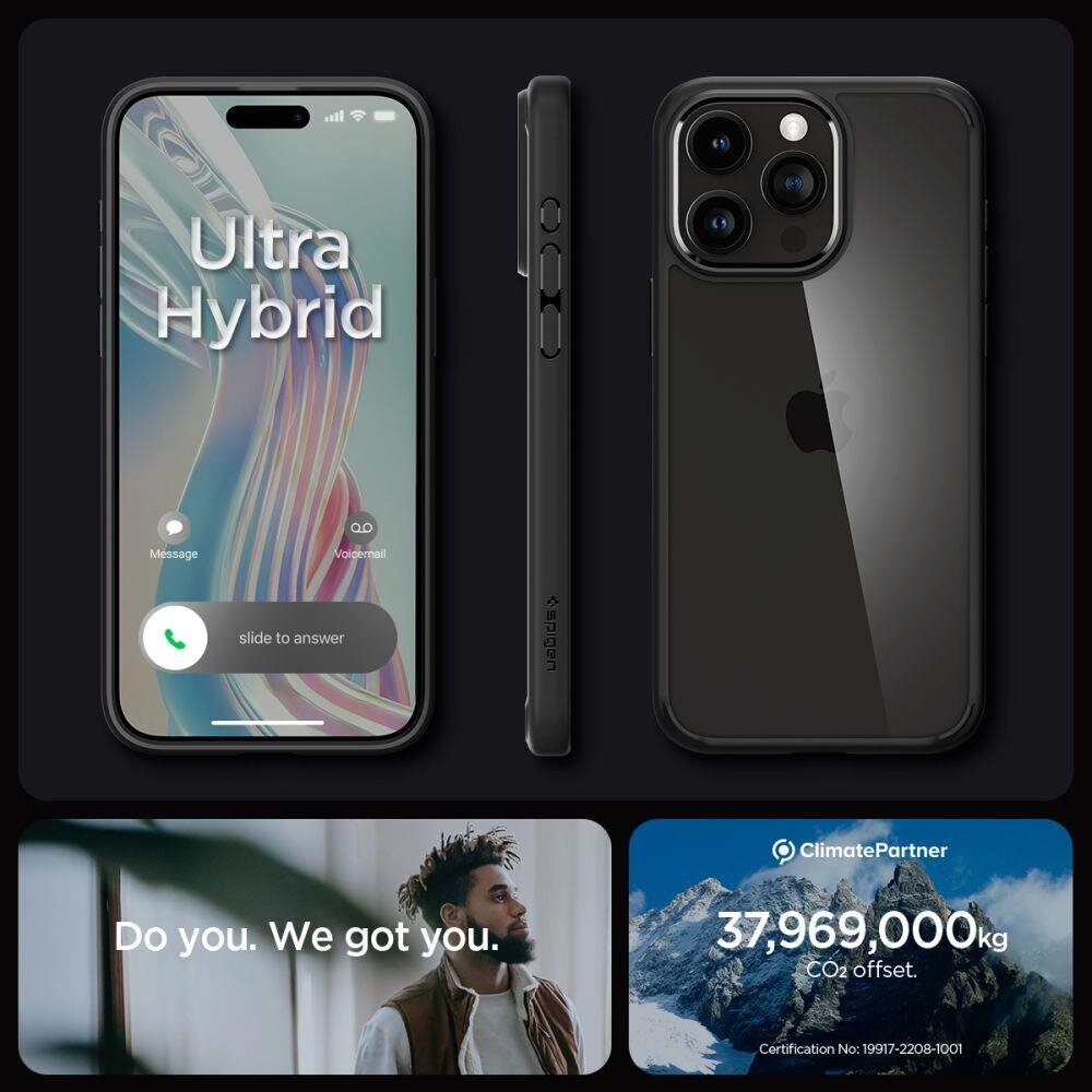Spigen Ultra Hybrid iPhone 15 Pro Max 6,7", matte black ACS06570 hind ja info | Telefoni kaaned, ümbrised | kaup24.ee