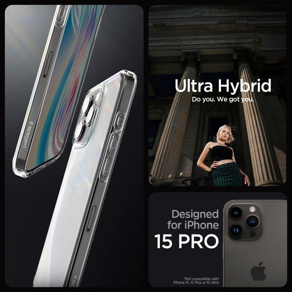 Spigen Ultra Hybrid iPhone 15 Pro 6.1", frost clear ACS06708 hind ja info | Telefoni kaaned, ümbrised | kaup24.ee