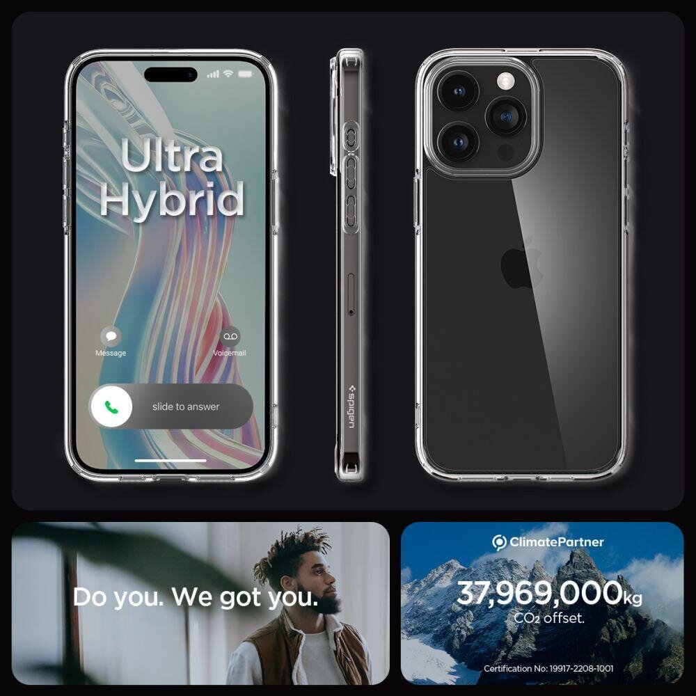 Spigen Ultra Hybrid iPhone 15 Pro Max 6,7" crystal clear hind ja info | Telefoni kaaned, ümbrised | kaup24.ee