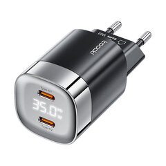 Adapter Toocki 2x USB-C, GaN 35W laadija, must цена и информация | Зарядные устройства для телефонов | kaup24.ee