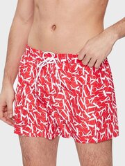 Ujumispüksid meestele Calvin Klein 545665466, punane/valge hind ja info | Ujumispüksid, shortsid | kaup24.ee