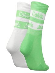 Sokid naistele Calvin Klein 545663648, valge/roheline, 2 tk hind ja info | Naiste sokid | kaup24.ee