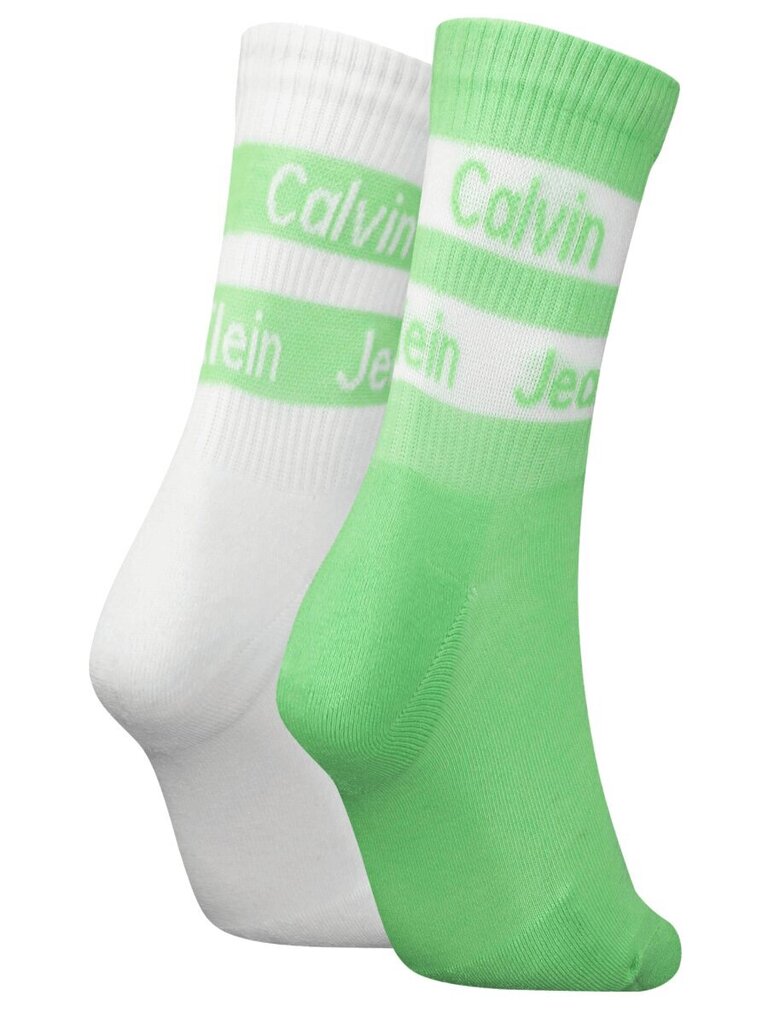 Sokid naistele Calvin Klein 545663648, valge/roheline, 2 tk цена и информация | Naiste sokid | kaup24.ee