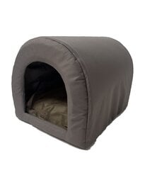 Закрытый лежак для собак и кошек GoGift, 40x33x29 см, коричневый/серый цвет цена и информация | Лежаки, домики | kaup24.ee