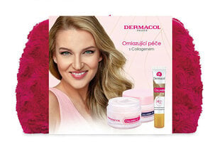 Набор Dermacol Collagen Plus: дневной крем Collagen Plus SPF 10, 50 мл + ночной крем Collagen Plus, 50 мл + сыворотка Collagen Plus, 12 мл + косметичка цена и информация | Кремы для лица | kaup24.ee