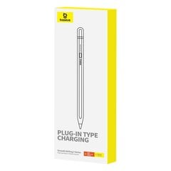 Active stylus Baseus Smooth Writing Series with plug-in charging, lightning (White) цена и информация | Аксессуары для планшетов, электронных книг | kaup24.ee