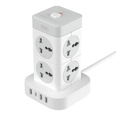 XO nutipistik WL21 Power Strip, 8x AC sockets, 3x USB-A, 1x USB-C, valge цена и информация | Адаптеры и USB-hub | kaup24.ee