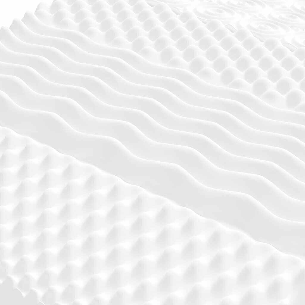 vidaXL poroloonmadrats, valge, 200 x 200 cm, 7 tsooni, kõvadus 20 ILD hind ja info | Madratsid | kaup24.ee