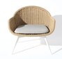 LOUNGE CHAIR BATI 82X70X47CM ALUMINIUM WHITE, EKORATTAN VIRO NATURAL, PILLOW POLYESTER BEIGE цена и информация | Söögitoolid, baaritoolid | kaup24.ee