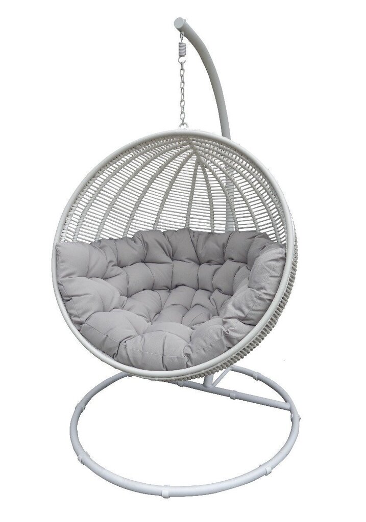 HANGING CHAIR COCOON DE LUXE 120X73X195CM ECO-RATTAN WHITE, PILLOW GRAY цена и информация | Aiatoolid | kaup24.ee