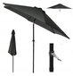 Garden umbrella with a crank, anthracite, diameter 270cm цена и информация | Päikesevarjud, markiisid ja alused | kaup24.ee