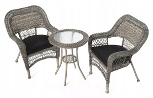 Garden set balcony table 2 armchairs gray hind ja info | Aiamööbli komplektid | kaup24.ee