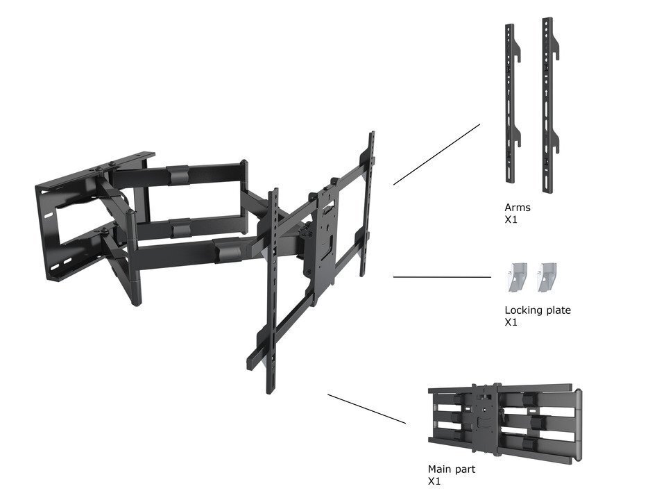 Multibrackets MB-6546 TV Wall Mount Bracket for TVs up to 90" / 60kg hind ja info | Teleri seinakinnitused ja hoidjad | kaup24.ee