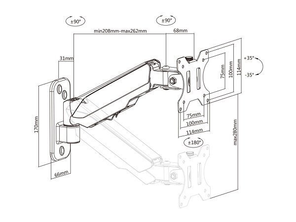 Multibrackets MB-0013 TV wall swivel bracket for TVs up to 32" / 1-8 kg цена и информация | Teleri seinakinnitused ja hoidjad | kaup24.ee