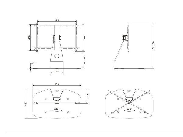 Multibrackets MB-4788 TV Tablestand Max 60" / 30 kg hind ja info | Teleri seinakinnitused ja hoidjad | kaup24.ee