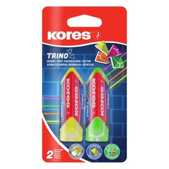Kustutuskumm Kores Trino Neon, 2 tk цена и информация | Канцелярские товары | kaup24.ee