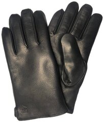 Мужские перчатки из оленьей кожи, черные цена и информация | Мужские шарфы, шапки, перчатки | kaup24.ee