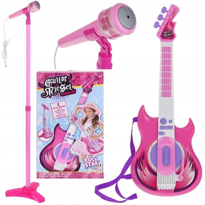 Laste elektrikitarri mikrofoni statiiv Nobo Kids, roosa hind ja info | Arendavad mänguasjad | kaup24.ee