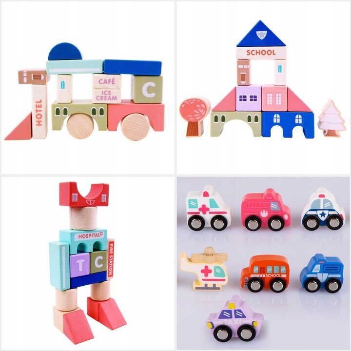 Puitklotsid Kinderplay KP8464 hind ja info | Klotsid ja konstruktorid | kaup24.ee