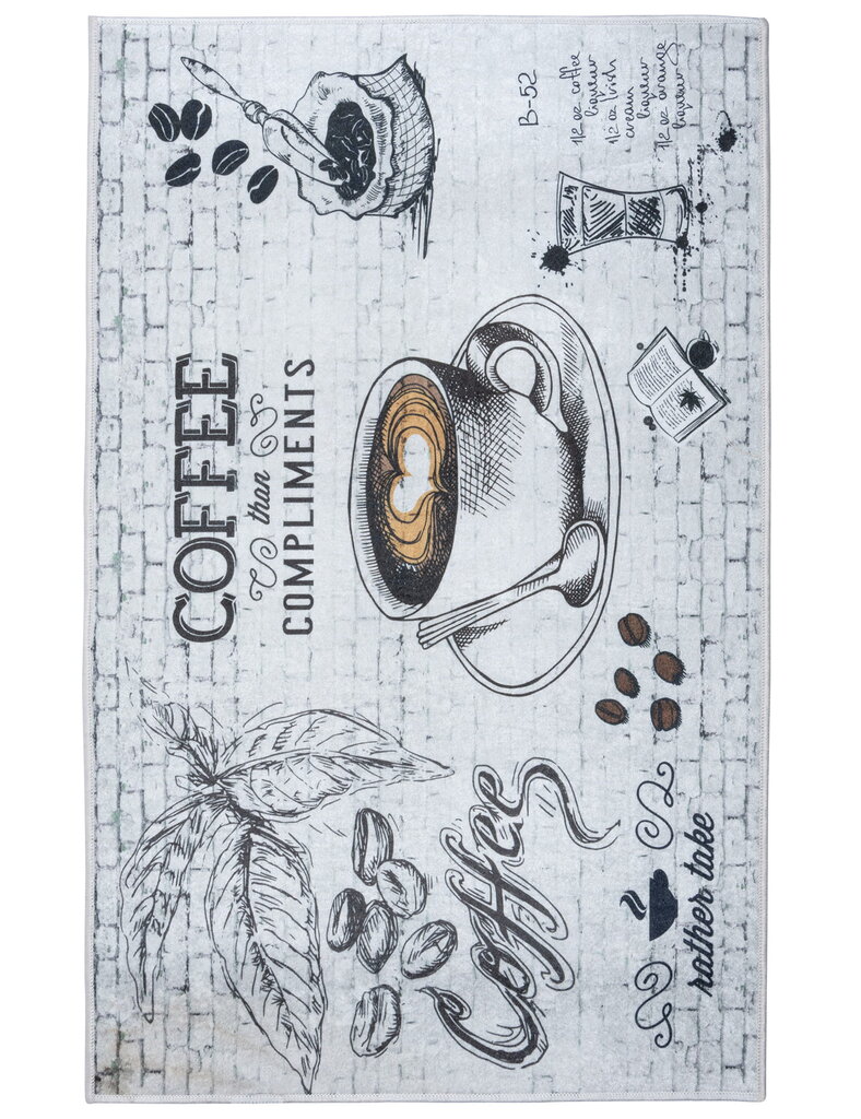 Köögivaip Bega Coffee, 50x80 cm, hall цена и информация | Vaibad | kaup24.ee