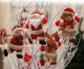 Рождественские украшения подвесные игрушки, 4 шт., 18x13 см цена и информация | Рождественские украшения | kaup24.ee