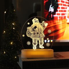 Праздничный 3D светильник - Дед Мороз цена и информация | Рождественские украшения | kaup24.ee