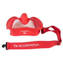 Маска Scorpena N3 красная, эластичный ремешок цена и информация | Маски для дайвинга | kaup24.ee