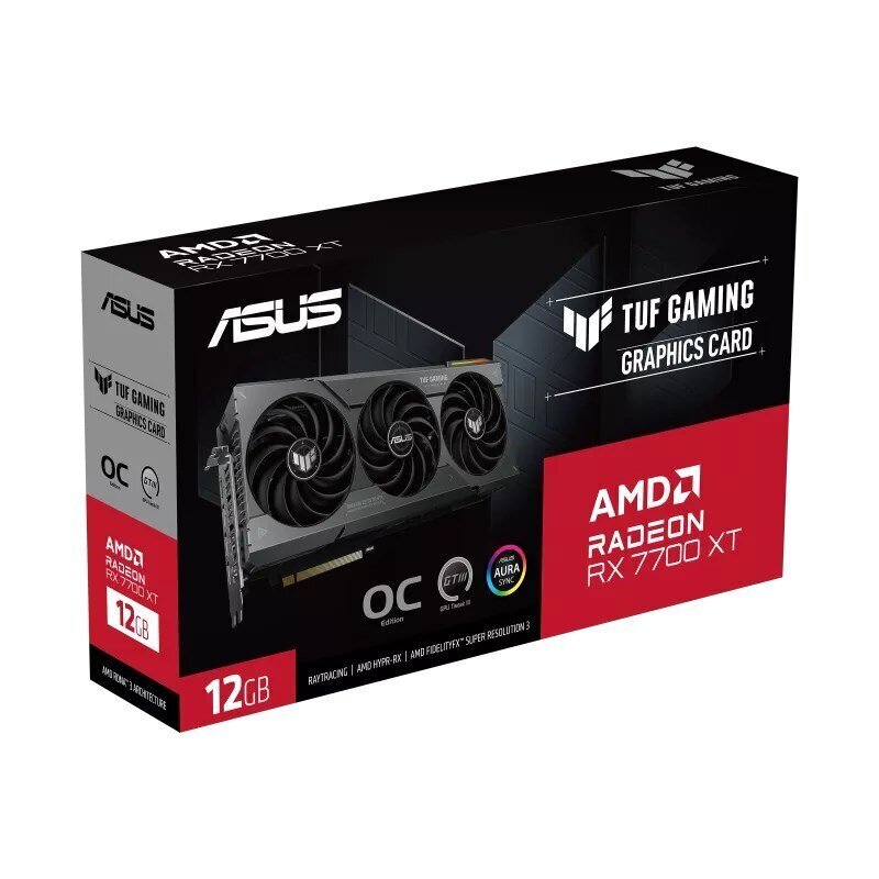 Asus TUF Gaming Radeon RX 7700 XT OC Edition (TUF-RX7700XT-O12G-GAMING) hind ja info | Videokaardid (GPU) | kaup24.ee