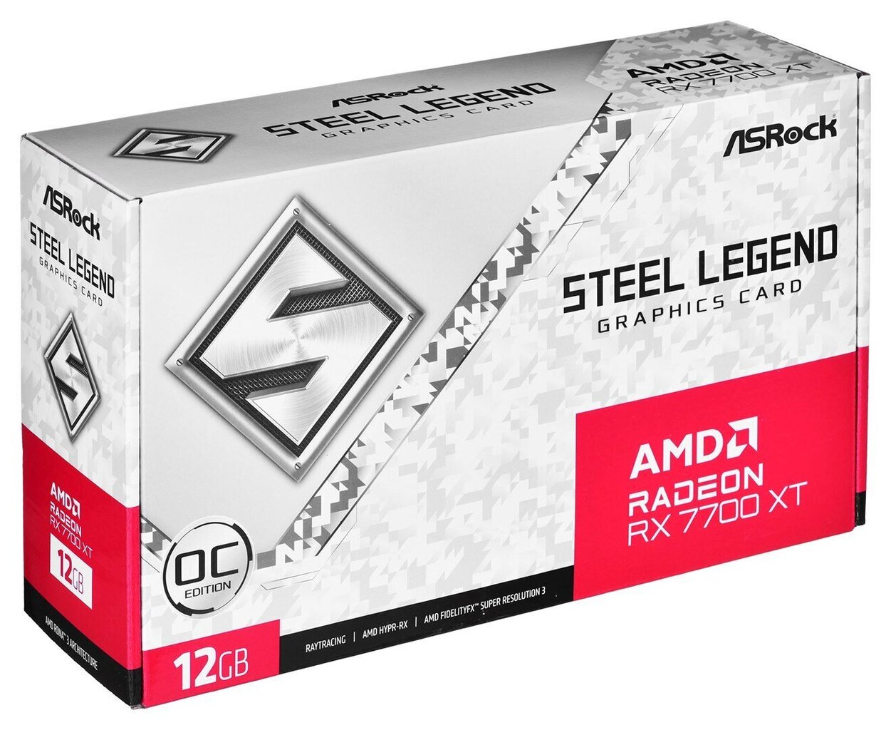 ASRock AMD Radeon RX 7700 XT Steel Legend OC (RX7700XT SL 12GO) hind ja info | Videokaardid (GPU) | kaup24.ee