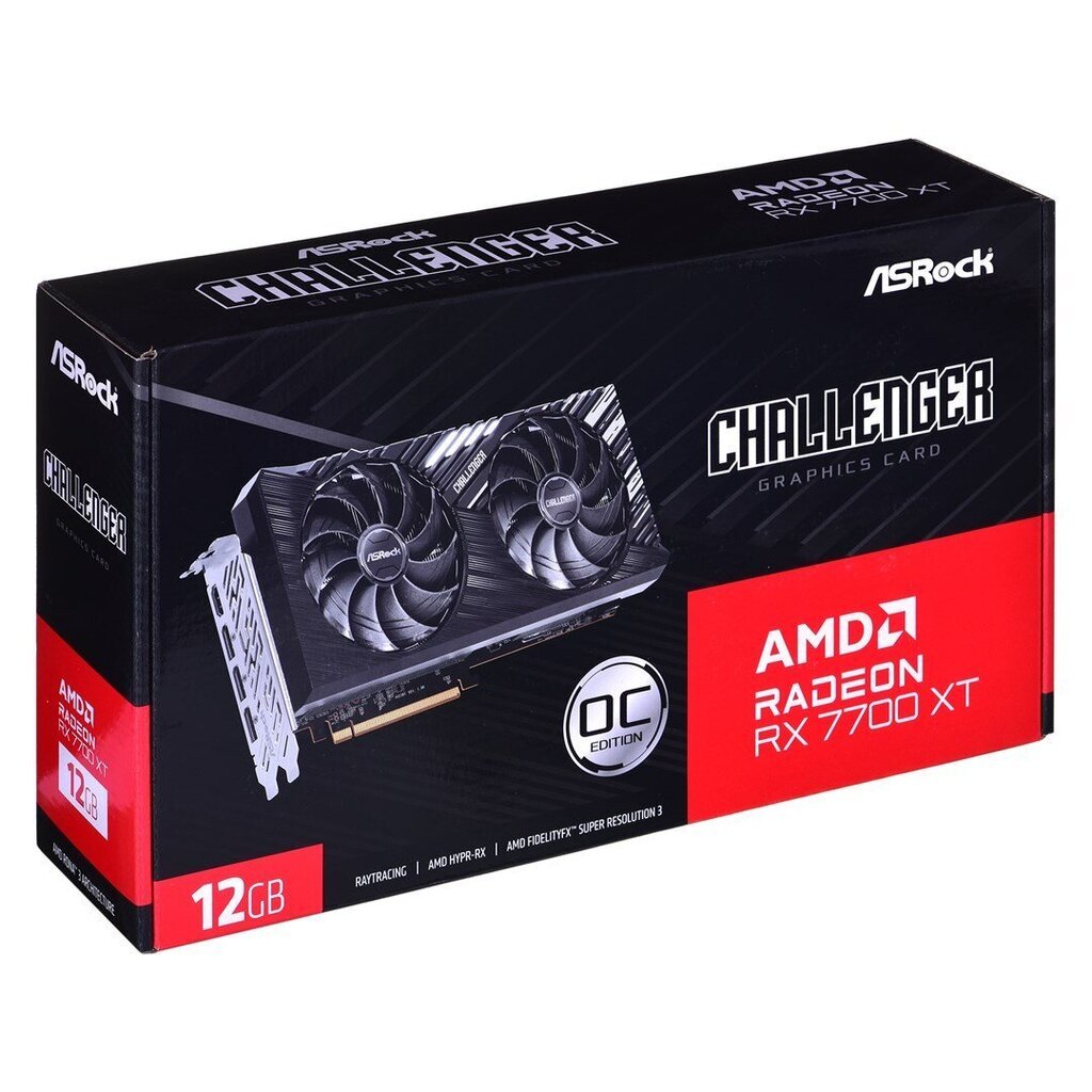 ASRock AMD Radeon RX 7700 XT Challenger 12GB OC (RX7700XT CL 12GO) hind ja info | Videokaardid (GPU) | kaup24.ee