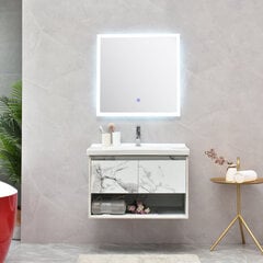 Товар с повреждением. Набор мебели для ванной NORE Marble, белый/серый цена и информация | Комплекты в ванную | kaup24.ee