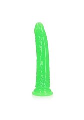 Pimedas helendav dildo, roheline, 20 cm hind ja info | Dildod | kaup24.ee