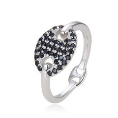 Серебряное кольцо Alberto Martini с цирконом, Черный, 17 mm R00330_B1 цена и информация | Кольцо | kaup24.ee